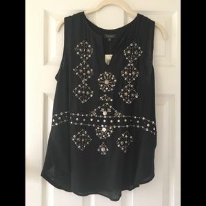 Lucky Brand Black Sequin Top